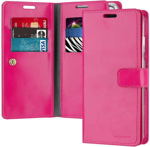 Stylish Hot Pink Samsung Galaxy A72  Mercury Mansoor Wallet Case Cover - 1