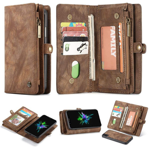 iPhone 6 / 6S CaseMe 11 Card Slot Wallet Purse Magnetic Case - Brown - 1