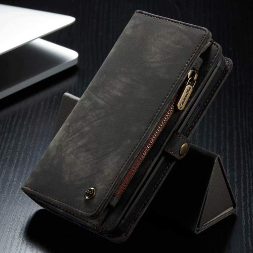 Black Multi-functional 2 in 1 Magnetic Retro Wallet Case for iPhone 12 / 12 Pro - 1