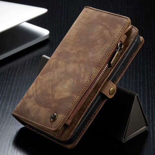 Vintage Brown 2 in 1 Wallet / Detachable Shock Proof Case for iPhone 12 / 12 Pro - 1