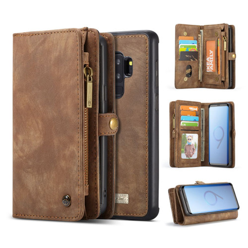 Brown Galaxy S9 Plus CaseMe 11 Card Slot Wallet  Magnetic Case  - 1