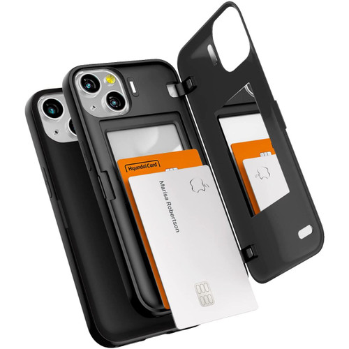 Black Goospery Slim Magnetic Door Credit Card Case For iPhone 13 - 1
