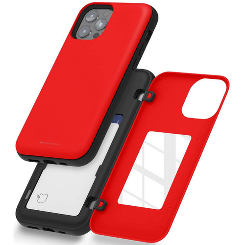 Red Mercury Slim Magnetic Door Credit Card Case For iPhone 12 / 12 Pro - 1
