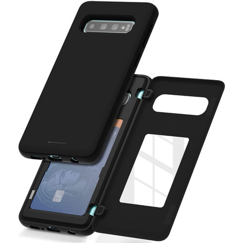 Black Goospery Slim Magnetic Door Credit Card Case For Galaxy S10 - 1