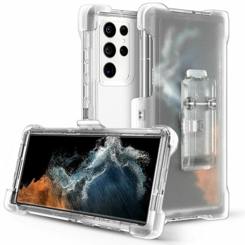 Clear Defender Military Holster Case For Samsung Galaxy S22 Ultra - 1