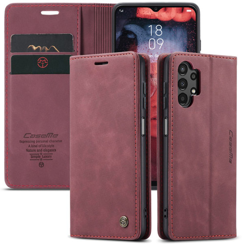 Wine CaseMe Slim 2 Card Slot Classy Wallet Case For Galaxy A13 - 1