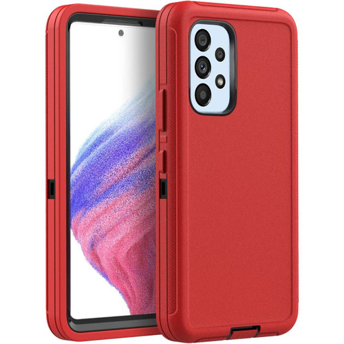 Red Heavy Duty Defender Military Grade Case For Galaxy A53 5G - 1