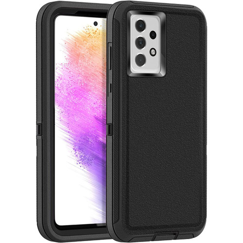 Black Full Body Heavy Duty Defender Case For Galaxy A73 5G - 1