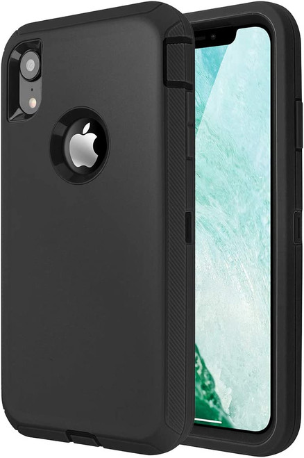 Black Rugged Shock / Drop Protection Defender Case For iPhone XR - 1