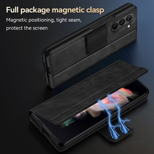 Galaxy Z Fold5 SULADA All-inclusive Magnetic Snap Leather Flip Case - 2