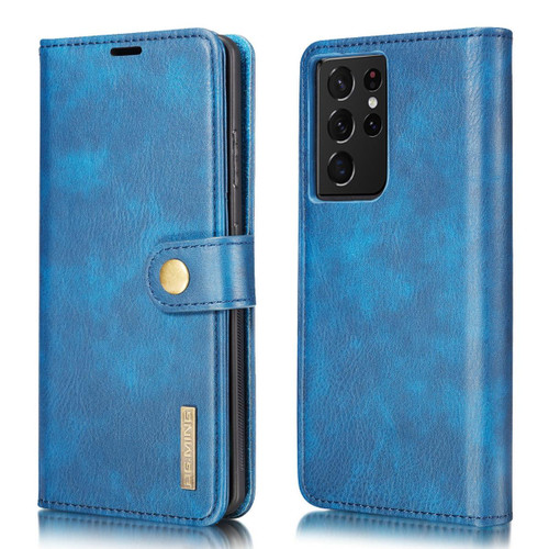 Blue DG.Ming Premium 2 in 1 Magnetic Case and Wallet For Galaxy S21 Ultra - 1