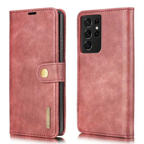 Red DG.Ming Wallet Removable Magnetic Case with Card Slots For Galaxy S21 Ultra - 1