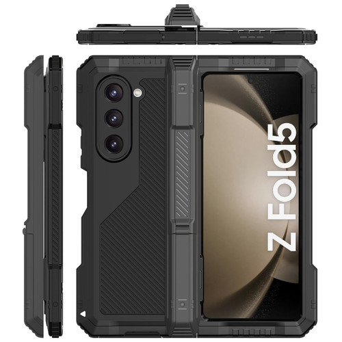 Galaxy Z Fold5 Metal Case - Black | Heavy Duty Military Grade Armor, Full Body Protection - 1