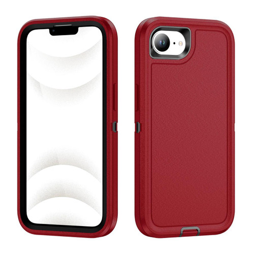 Red iPhone 16e / 17e Military Grade Shockproof Rugged Defender Case - 1