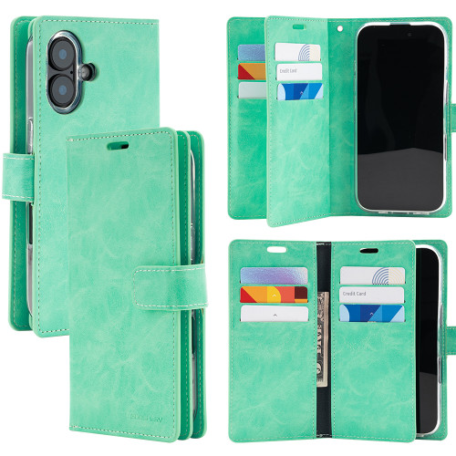 Mint Green iPhone 17 Genuine Mercury Mansoor Diary Wallet Case - 1 Mint Green iPhone 17 Genuine Mercury Mansoor Diary Wallet Case - 1