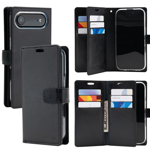 Black iPhone 17 Air Genuine Mercury Mansoor Diary Wallet Card Case - 1 Black iPhone 17 Air Genuine Mercury Mansoor Diary Wallet Card Case - 1