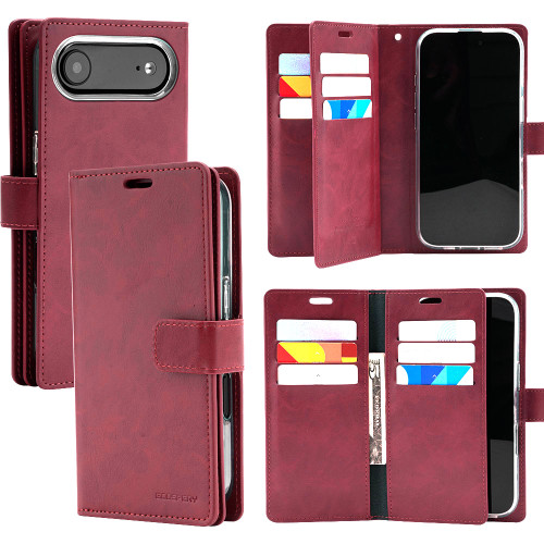 Wine Genuine Mercury Mansoor Wallet Case Cover For iPhone 17 Air - 1 Wine Genuine Mercury Mansoor Wallet Case Cover For iPhone 17 Air - 1