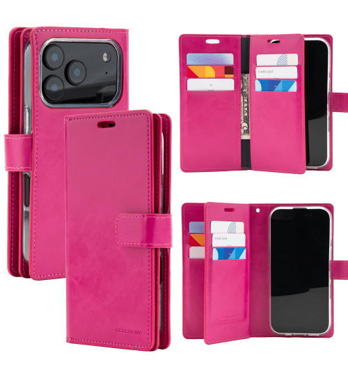 Hot Pink Genuine Mercury Mansoor Flip Wallet Case Cover For iPhone 17 Pro Max - 1 Hot Pink Genuine Mercury Mansoor Flip Wallet Case Cover For iPhone 17 Pro Max - 1