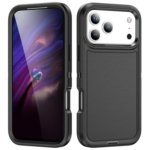 Black Full Body Heavy Duty Defender Case For iPhone 17 Pro Max - 1