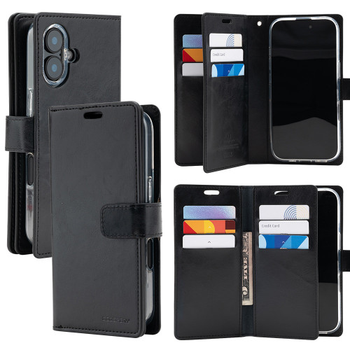 Black iPhone 17 Magsafe Mercury Mansoor Diary Flip Wallet Case - 1 Black iPhone 17 Magsafe Mercury Mansoor Diary Flip Wallet Case - 1