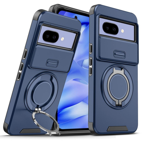 Blue Shockproof Rugged Heavy Duty Sliding Camshield Ring Case for Pixel 9a Blue Shockproof Rugged Heavy Duty Sliding Camshield Ring Case for Pixel 9a