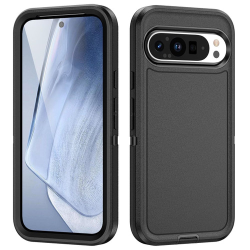 Black Heavy Duty Defender Full Body Case For Google Pixel 9 / 9 Pro - 1 Black Heavy Duty Defender Full Body Case For Google Pixel 9 / 9 Pro - 1