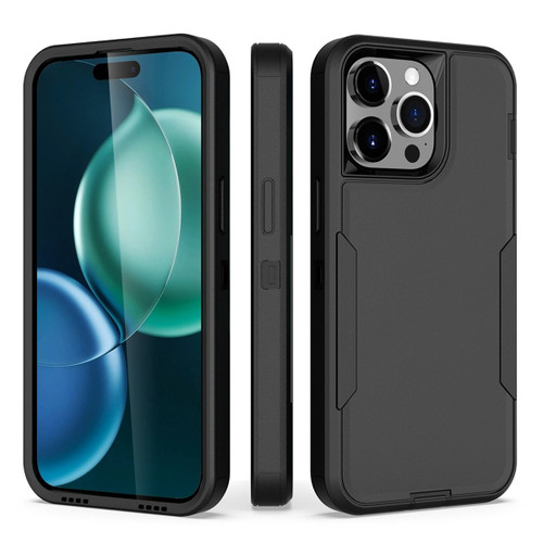 Black Compact Military Armour Case with Drop Protection for iPhone 15 Pro Max - 1