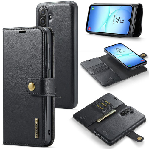 Black DG.Ming Magnetic Detachable Leather Wallet Case for Samsung Galaxy A17 5G - 1