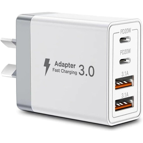 PD 55W 4 Port Fast USB-C & QC3.0 Wall Charger Adapter - 1