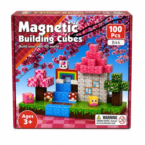Building Cubes 100PCS Set Kids STEM Toy Rainbow House Blocks