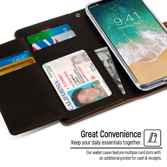 Premium iPhone XR Genuine Mercury Rich Diary Wallet Case - Brown - New Case