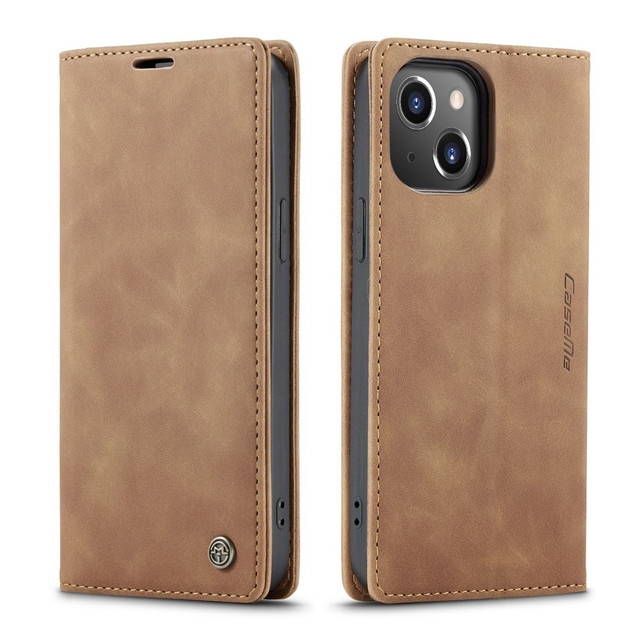 New iPhone 13 Brown Magnetic Case | Classy Wallet Case