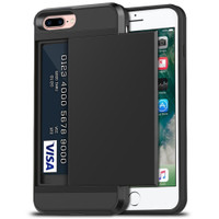 Black Apple IPhone 7 / 8 Slide Armor Shockproof Case Cover