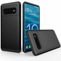 Black Slide Armor Shock Proof Defender Case Slots For Galaxy S10E