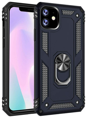 Navy Slim Armor 360 Rotating Metal Circle Stand Case For iPhone 11 Pro - 1