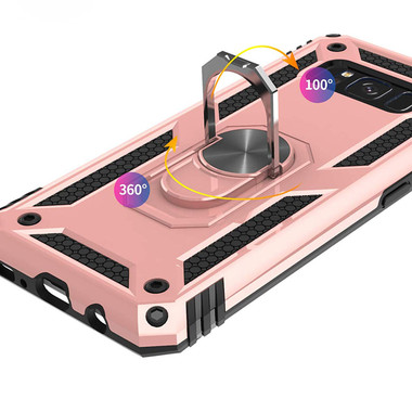 Rose Gold Samsung Galaxy S8 360 Degree Ring Slim Armor Stand Case - 2
