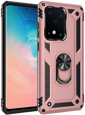 Rose Gold 360 Rotating Metal Ring Armor Stand Case For Galaxy S20 Ultra - 1