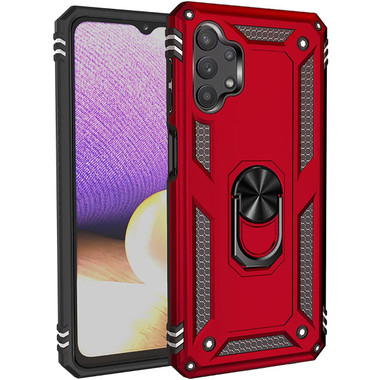 Red 360 Degree Ring Shock Proof Defender Case For Galaxy A32 5G - 2