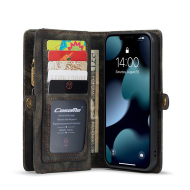 Black iPhone 13 Mini 2 in 1 Multi-Functional Wallet  Shock Proof  Case  - 2