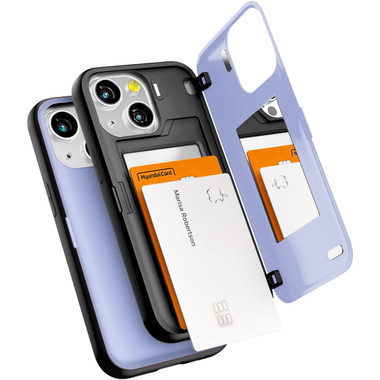 Lilac iPhone 13 Mini Goospery Slim Shock Proof Magnetic Door Case - 2