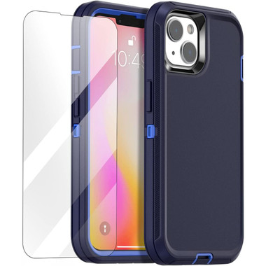 Navy iPhone 14 Plus Tough Military Grade Drop Proof Defender Case - 1