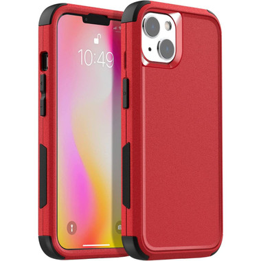 Red Heavy Duty Military Defense Drop Proof Case For iPhone 14 Plus - 1