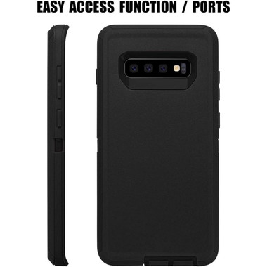 Black Galaxy S10 Rugged Shock / Drop Protection Defender Case - 2