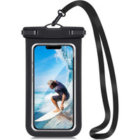 Black Waterproof Phone Pouch Dry Bag Portable Lanyard For Galaxy A51