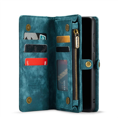 Blue  2 in 1 Retro Zipper Wallet Magnetic Case For Galaxy A13 5G - 1