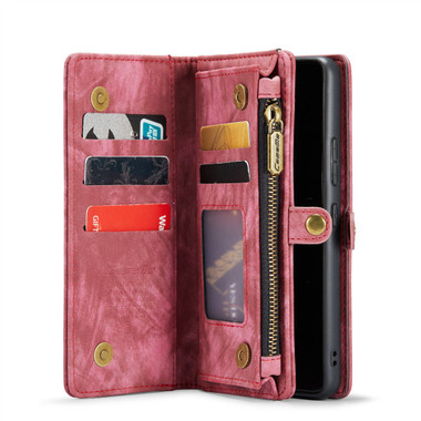 Red Galaxy A53 5G  2 in 1 Retro Zipper Wallet Magnetic Case - 1