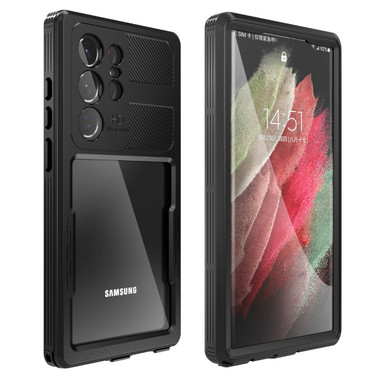 Black Galaxy S23 Ultra Waterproof Dirtproof Shockproof Defender Case - 1