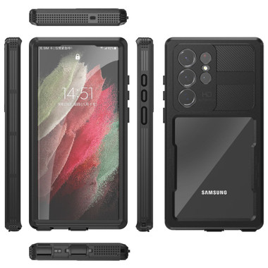 Black Galaxy S23 Ultra Waterproof Dirtproof Shockproof Defender Case - 2