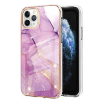 Purple iPhone 11 Pro Max Marble Stone Pattern Slim Protective Case Cover - 1