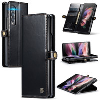 Blue Galaxy Z Fold3 Leather Business Wallet Card Slot Case - 1